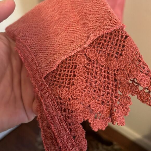 Free People Linen Blend Lace Detailed Lightweight Cardigan Feminine Casual Boho - Picture 6 of 12